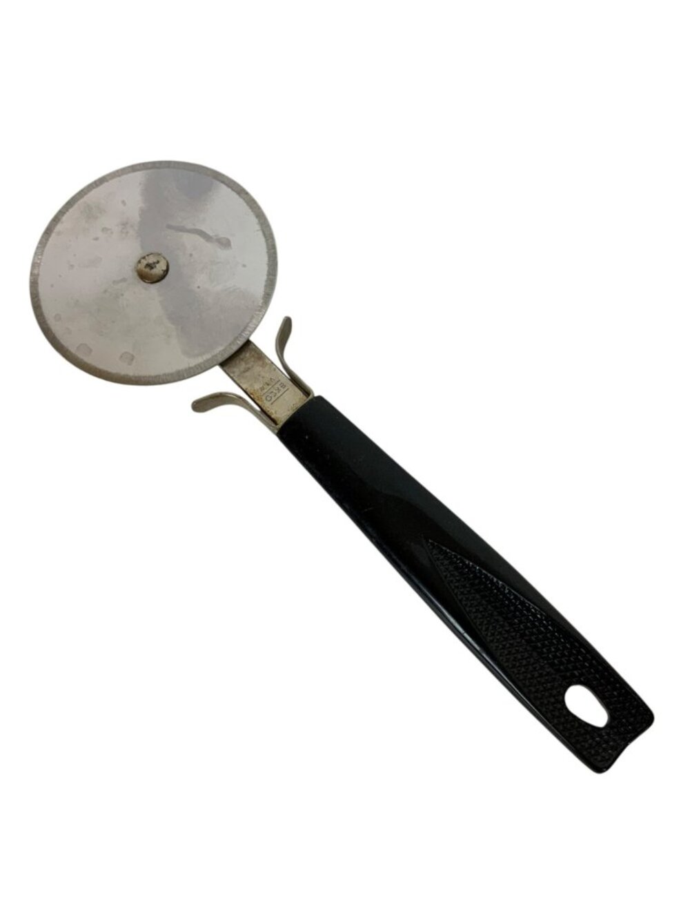 Vintage Ekco Pizza Cutter With Black Handle Stainless Steel USA Made